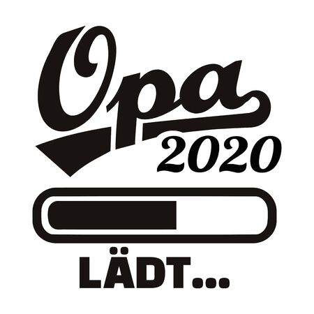 Grandpa loading in year 2020 germanのイラスト素材
