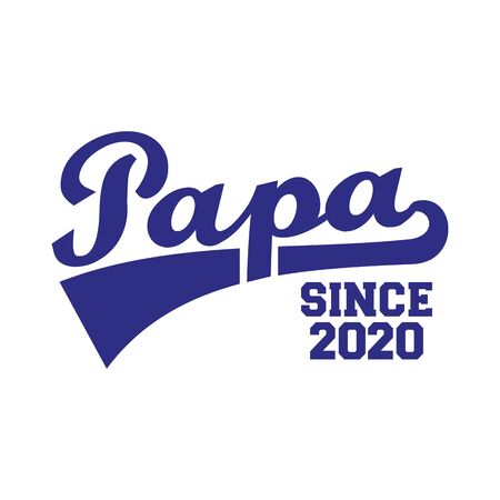 Dad since in year 2020 germanのイラスト素材