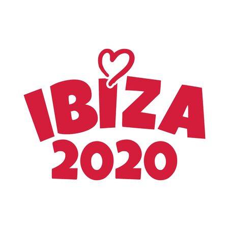 Ibiza 2020 with red heartのイラスト素材