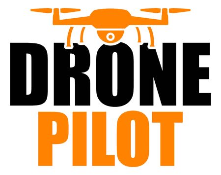 Drone pilot with orange silhouette