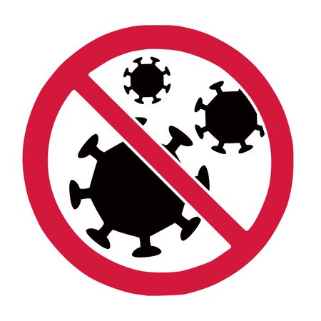 Stop coronavirus virus covid-10 banのイラスト素材