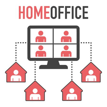 Home office conference call screenのイラスト素材
