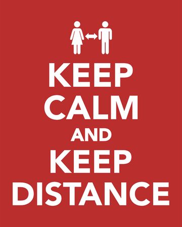 Keep calm and keep distance, keep safe distance during coronavirus covid-19のイラスト素材