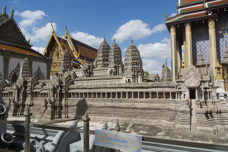 Angkor Wat replica at Wat Phra Kaew in Bangkok Thailandの写真素材