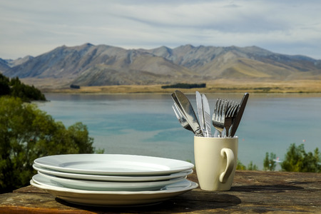Lake Tekapo picknickの写真素材