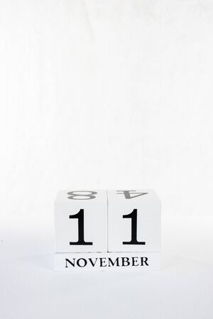 November 11 2020 Veterans Day calendar on white backgroundの写真素材