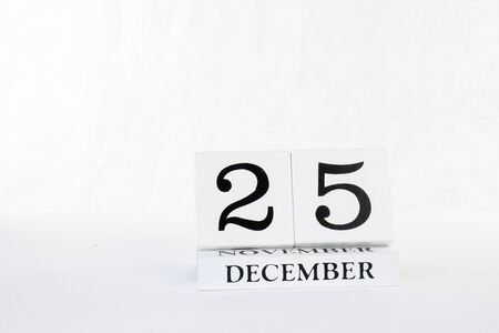 Christmas Day calendar December 25 icon on white background isolatedの写真素材