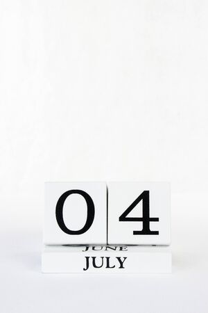 Independence Day July 4th calendar vertical white isolated backgroundの写真素材