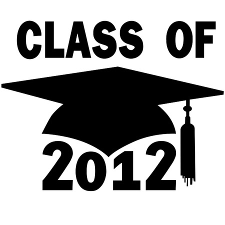 A mortar board and tassel Graduation Cap for a College or High School Class of 2012.のイラスト素材
