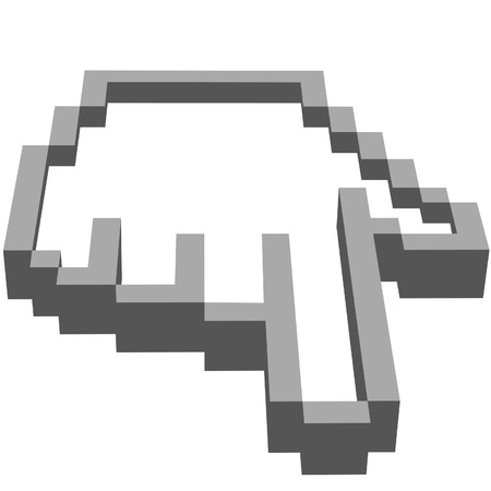 THIS MEANS YOU - a computer hand pixel cursor points straight at you the viewer.のイラスト素材