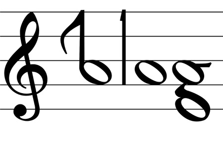 The word blog as notes on musical notation symbols for your music blog compositions.のイラスト素材