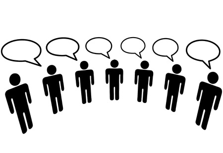 A group of Symbol People in a  Media Social Network connect to communicate and blog.のイラスト素材