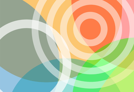 An abstract background of gradient transparency circles in bright colors.のイラスト素材