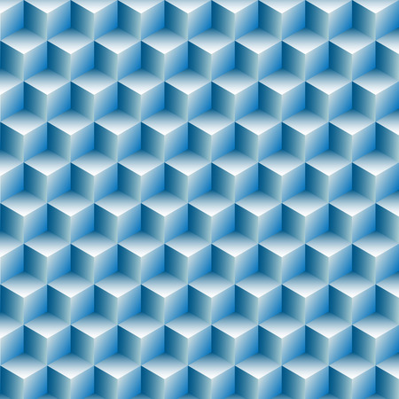 Cubes boxes rows in a blue optical illusion background abstract.のイラスト素材