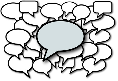 Talk in speech bubbles social media communication copyspace.
