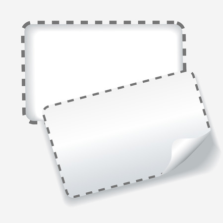 A rounded cut out coupon with dotted lines as a background copy space on paper.のイラスト素材