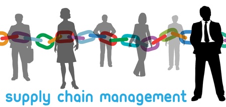 Enterprise SCM manager and outsourcing supply chain management business peopleのイラスト素材