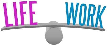 Life and Balance  decision weighed on choice scale symbolのイラスト素材