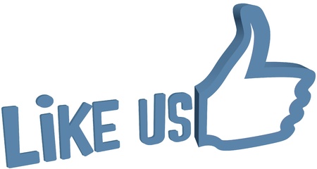 Big thumbs up to like us for social media site