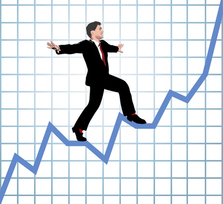 Colorful Entrepreneur climbs up startup chart to business successのイラスト素材