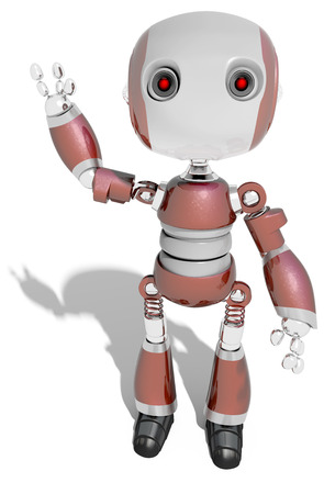 Say hello to a friendly robot technology characterの写真素材