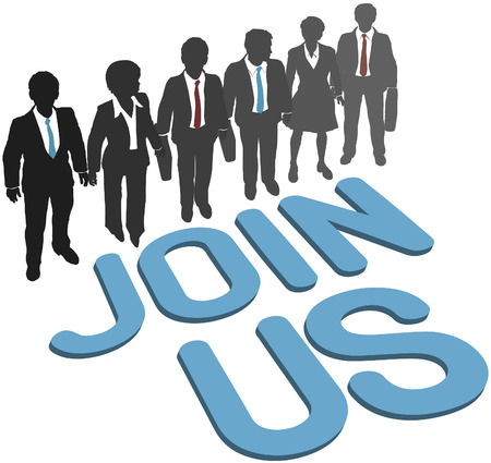 Recruiting invitation to join company corporation business teamのイラスト素材