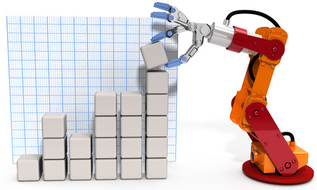 Robotic arm building technology business growth chartの写真素材