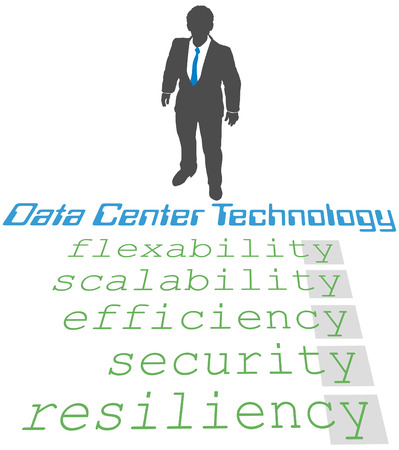 Business person plans update of company Data Center Technology Strategyのイラスト素材