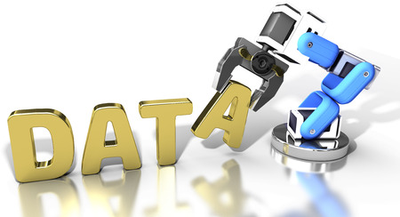 Robotic arm automatic data storage and data center database technologyの写真素材