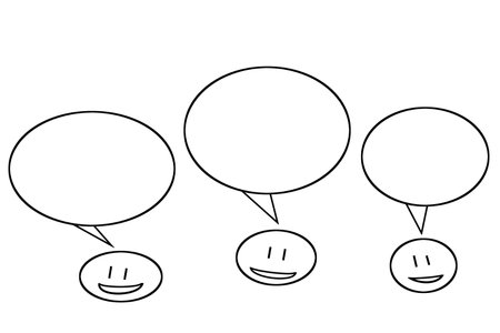 Set of speech bubbles with happy faces.の写真素材