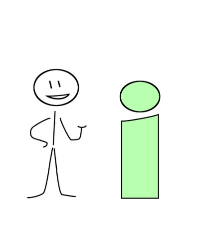 Stick figure with information signの写真素材