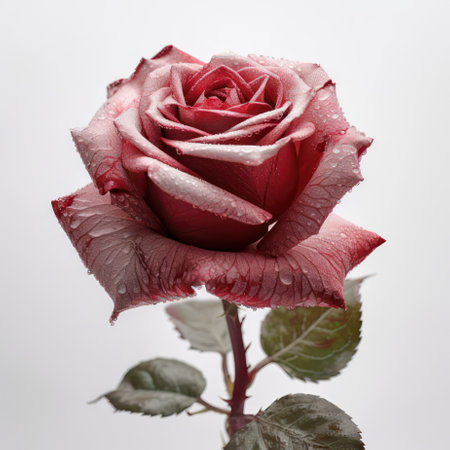 Red rose isolated on white AI Generatedの素材
