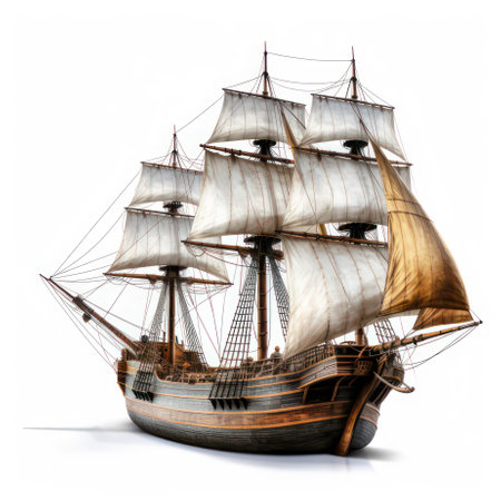 Ancient sailing ship AI Generatedの素材
