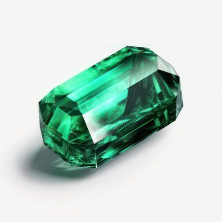 Emerald isolated on white AI Generatedの素材