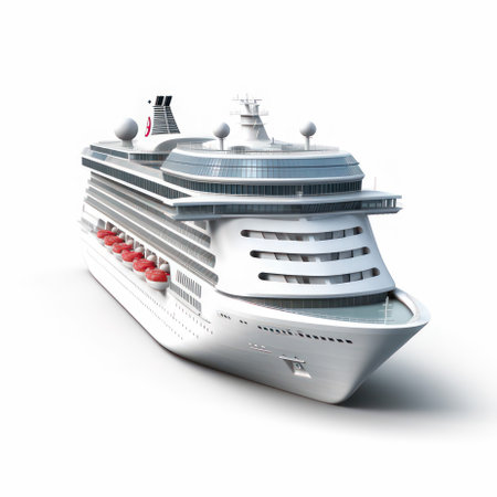 Cruise ship isolated on white AI Generatedの素材