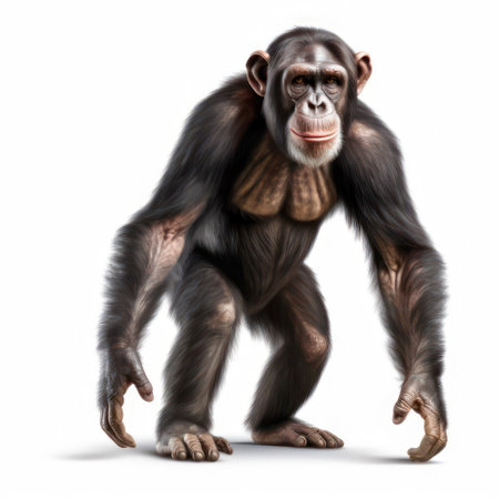 Chimp isolated on white AI Generatedの素材