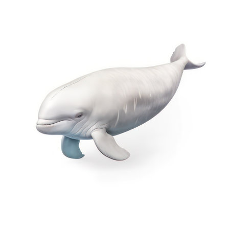 Beluga isolated on white AI Generatedの素材