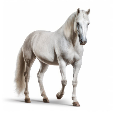 Horse isolated on white AI Generatedの素材