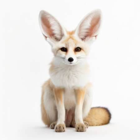 Fennec fox isolated on white AI Generatedの素材