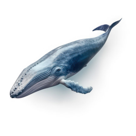 Blue whale isolated on white AI Generatedの素材