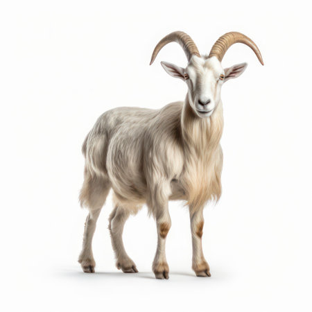 Goat isolated on white AI Generatedの素材