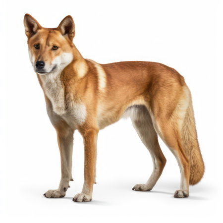 Dingo isolated on white AI Generatedの素材