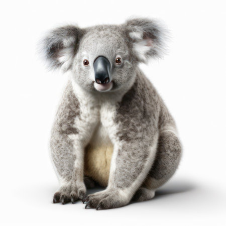 Koala isolated on white AI Generatedの素材