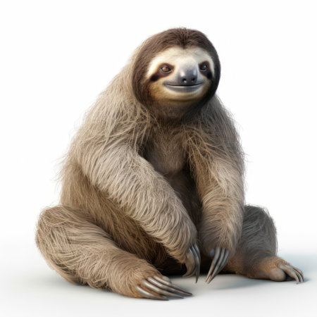 Sloth isolated on white AI Generatedの素材