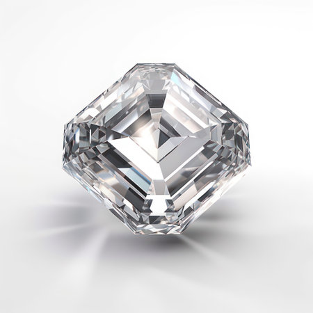 Diamond asscher cut isolated on white AI Generatedの素材