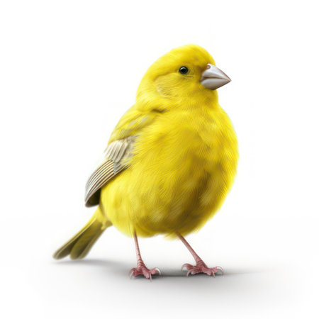 Canary bird isolated on white AI Generatedの素材