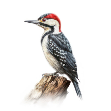 Woodpecker isolated on white AI Generatedの素材
