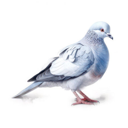 Gray dove isolated on white AI generatedの素材