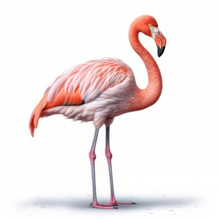 Flamingo isolated on white AI Generatedの素材