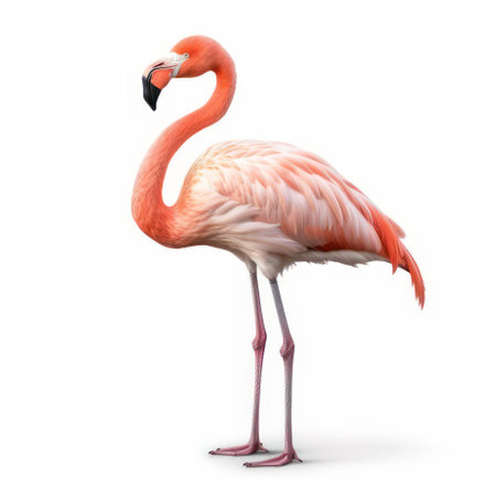Flamingo isolated on white AI Generatedの素材